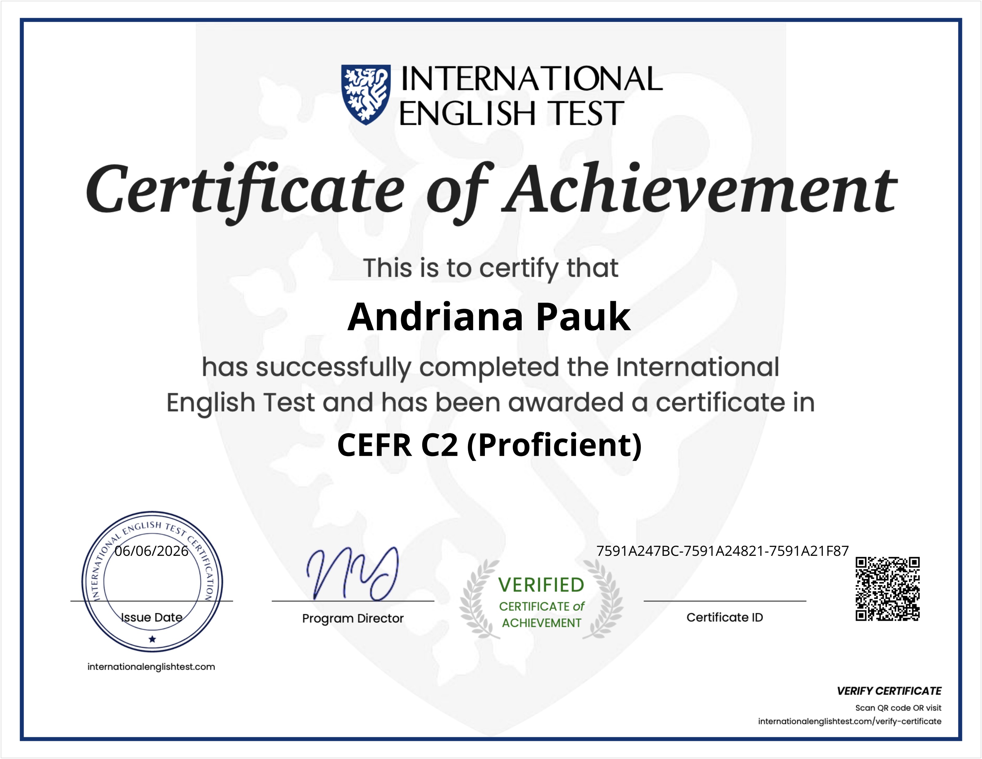 CEFR C2 (Proficient) — International English Test